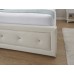 White Hollywood Faux Leather 3FT Single 90cm Ottoman End Lift Up Bed Frame