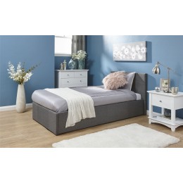 Grey Fabric 3FT Single 90cm End Lift Storage Bed Frame