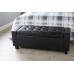 Verona Ottoman Bench Foot Stool Faux Leather Seat Box Black