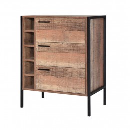Distressed Oak Hoxton Compact Wine Cabinet