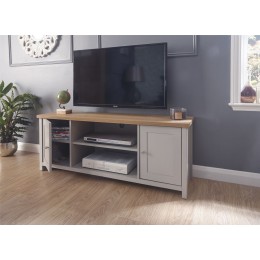 Lancaster Large TV Cabinet in Grey / Oak