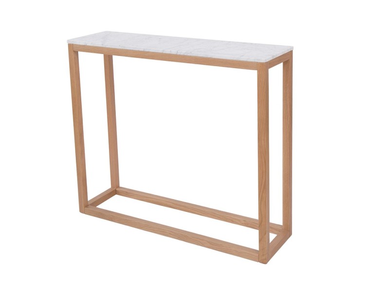 Harlow Console Table Oak-White Marble Top