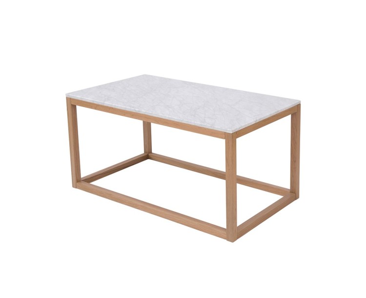 Harlow Coffee Table Oak-White Marble Top