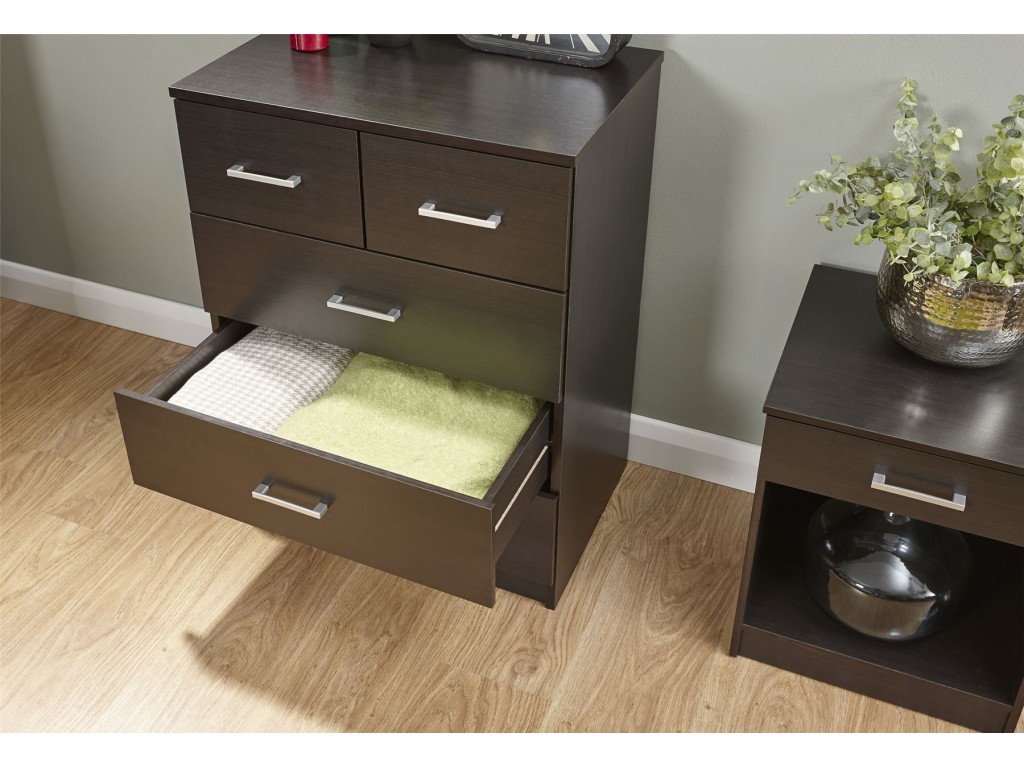 Panama 4 Piece Espresso Set Wardrobe Chest of Drawers 2x ...