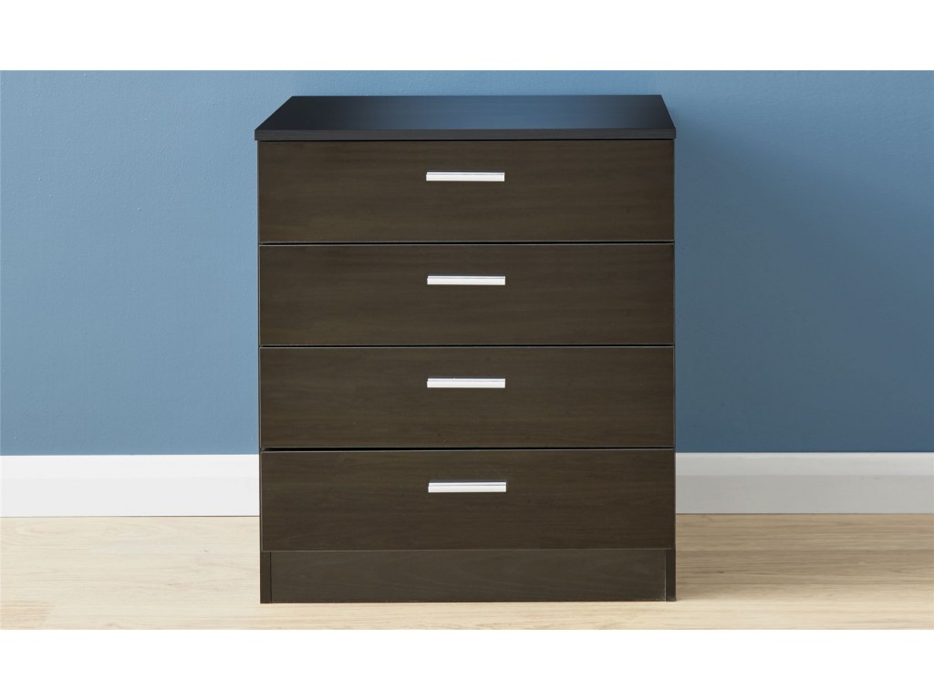 Contemporary Melbourne Gloss Black 4 Drawer Bedroom Chest