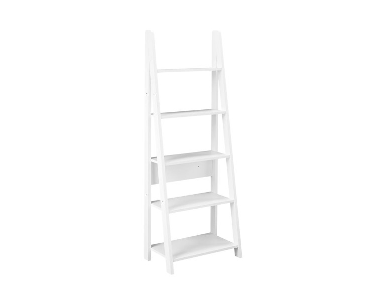 Tiva White Contemporary Ladder Bookcase