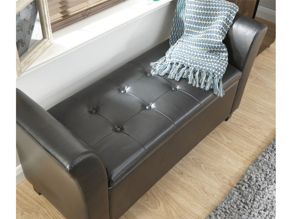 Christchurch faux sales leather storage bench