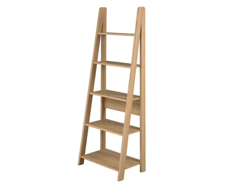 Tiva Stylish Oak Ladder Bookcase