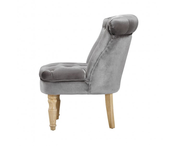 Charlotte Silver Soft Velvet Chair