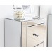 Mirrored 2 Drawer Slim Chest Clear Glass Bedroom Furniture