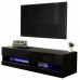 Black Galicia 120cm Wall TV Unit with LED Light Living Room