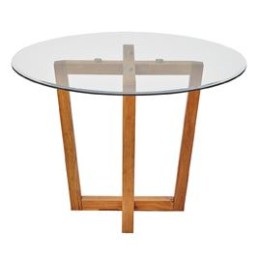 Valencia Dining Table Oak with Glass Top