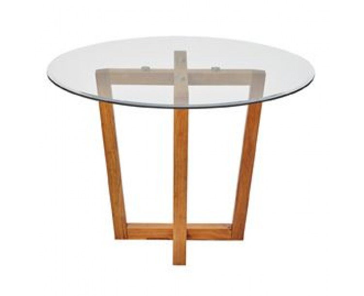 Valencia Dining Table Oak with Glass Top