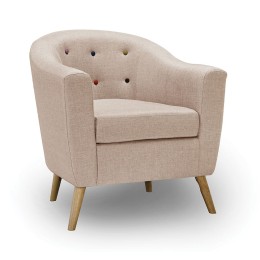 Hudson Chair with Buttons Beige