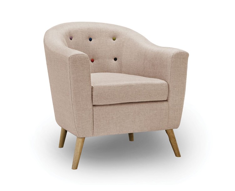 Hudson Chair with Buttons Beige