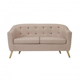 Hudson Sofa with Buttons Beige