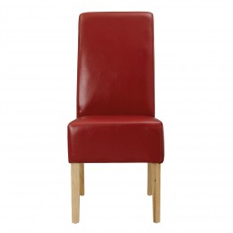 Padstow Red Faux Leather Chair Pack of 2