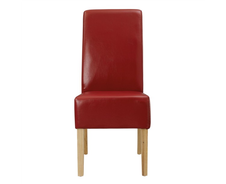 Padstow Red Faux Leather Chair Pack of 2