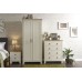 Lancaster 3 Piece Bedroom Set 2 Door Wardrobe 4 Drawer Chest Bedside Table Cream