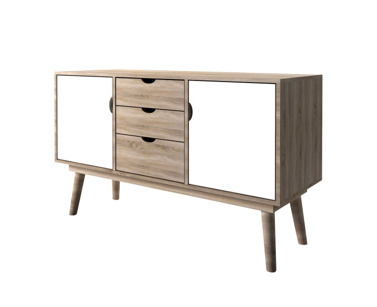 Scandi Oak 2 Door Sideboard White