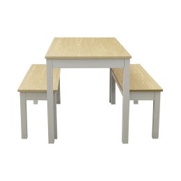 Ohio Grey Oak Dining Set 4 People Sitting