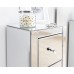 Mirrored 5 Drawer Slim Chest Clear Glass Bedroom Furniture