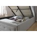 Hollywood Stone Grey Hopsack Fabric End Lift Up 4FT6 Double 135cm Bed Frame