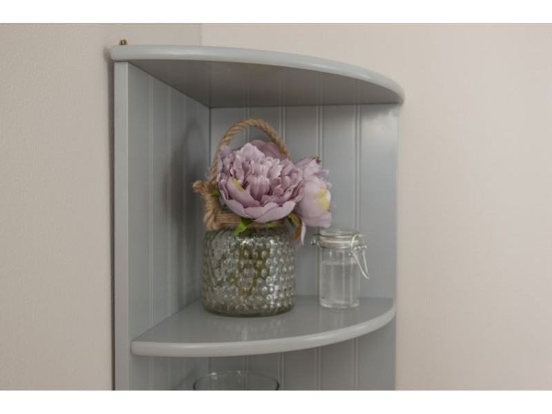 Colonial Corner Wall Shelf Unit with Grey finish
