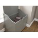 Groove-Effect Colonial Style Grey Hamper Storage Unit