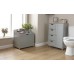 Groove-Effect Colonial Style Grey Hamper Storage Unit