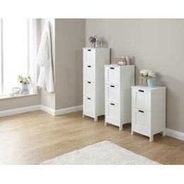 Colonial 3 Drawer Slim Chest Bathroom Storage in White