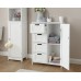 Colonial Wood 4 Drawer / 1 Door Bathroom Unit in White