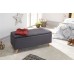 Dark Charcoal Grey Secreto Hopsack Fabric Lift Up Ottoman Storage Bench