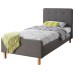 Grey Hopsack Fabric Bedstead 3ft Ashbourne Upholstered 