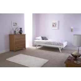 Modern White Madrid Design Wooden Trundle Bed