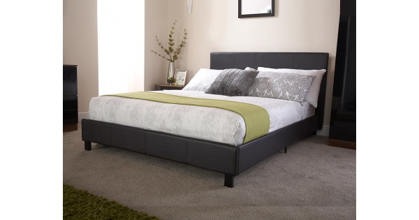 Seattle Faux Leather Bed In A Box All Sizes Black Or White