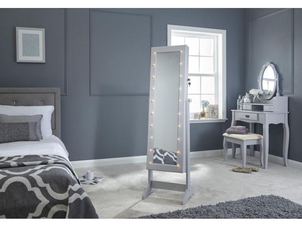 Jewellery Watches Floor Standing Mirror Cabinet Corner Dressing Storage Box Led Bedroom Boxes Supplies Jewellery Boxes, Mirror Jewelry Cabinet For Bedroom