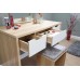 White/Oak Elizabeth Dressing Table with Matching Stool Set