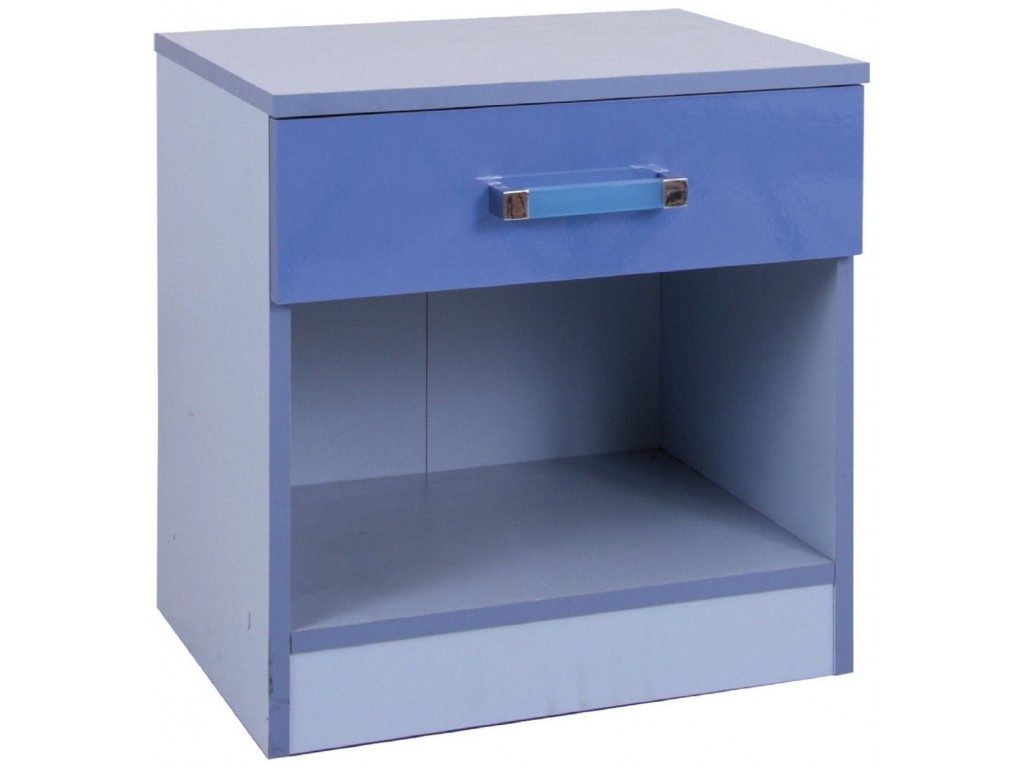 Madrid Children S High Gloss Two Tone Blue Bedside Cabinet