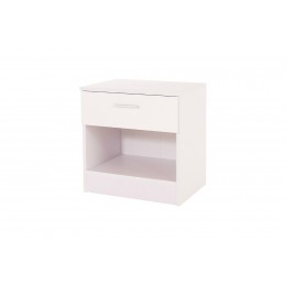 Madrid High Gloss White & White Frame Bedside Cabinet