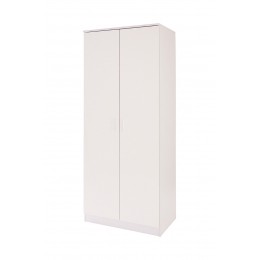 Madrid High Gloss White & White Frame Double Door Wardrobe