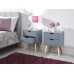 Pair of Scandi Nyborg 2 Drawer Bedside Units in Dark Grey