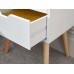 Modern Pair of Scandi Nyborg 2 Drawer White Bedside Units