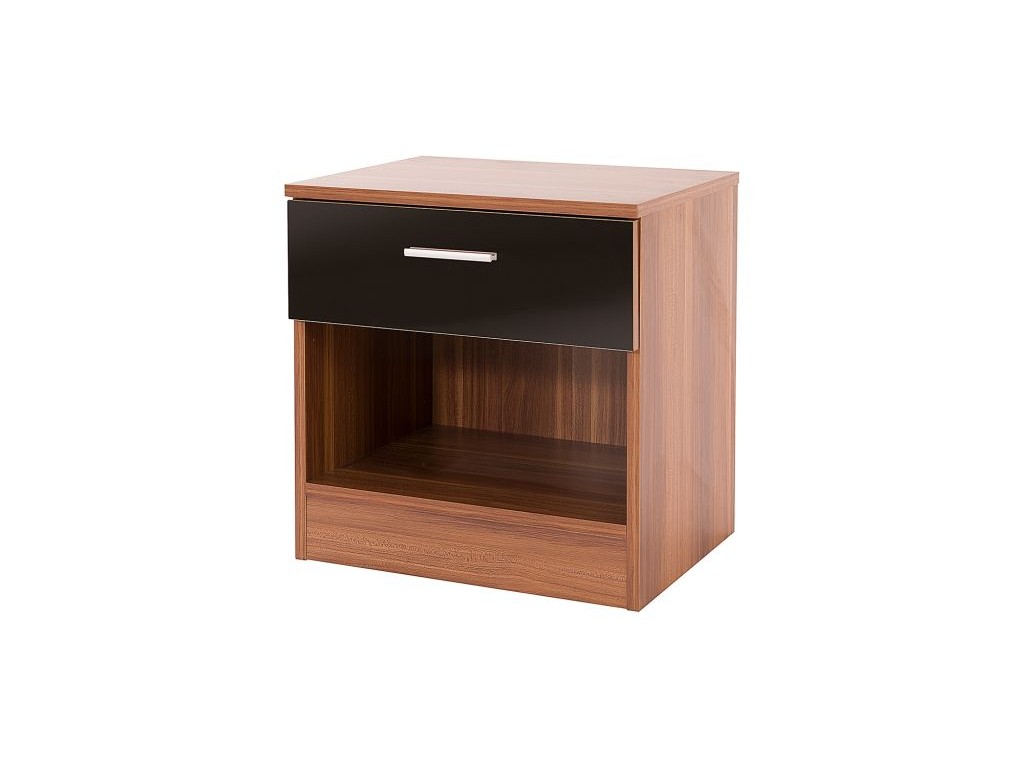 High Gloss Black And Walnut Madrid Bedroom Furniture