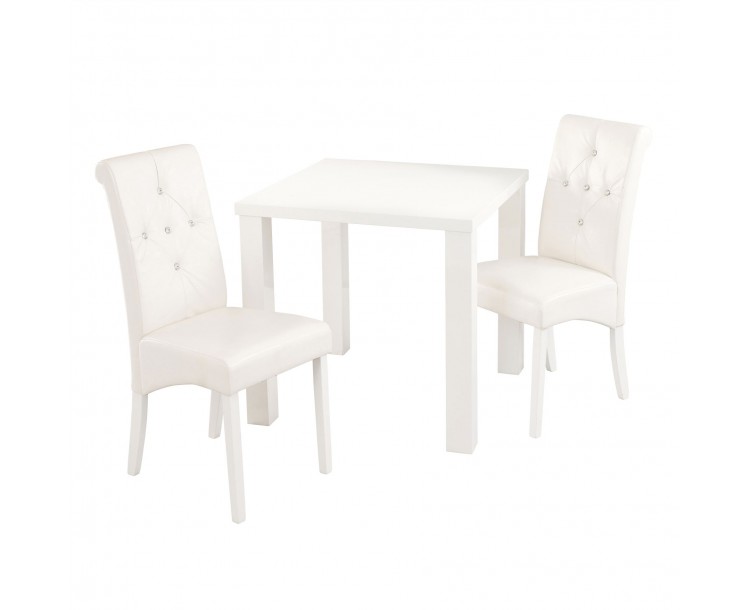Monroe Diamante Chair White Pack of 2