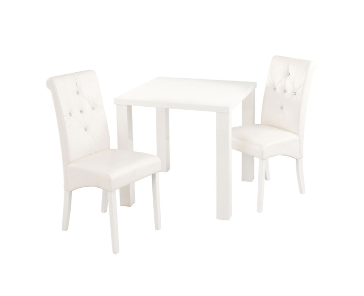 Monroe Diamante Chair White Pack of 2