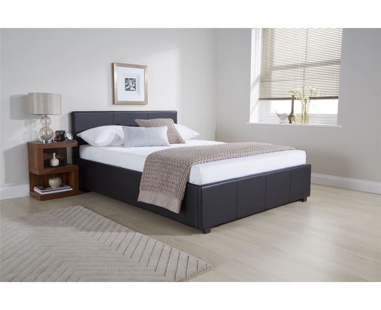 3FT Single Side Lift Ottoman Bed 90cm Bedframe Black