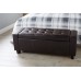 Verona Ottoman Bench Foot Stool Faux Leather Seat Brown