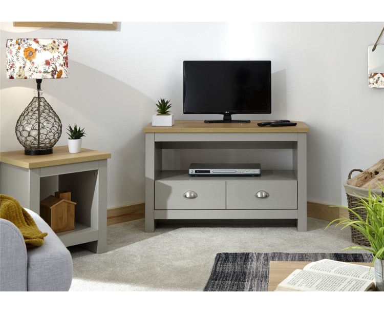 Lancaster Living Room Corner TV Unit Grey