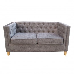 York Grey Compact 2 Seater Sofa